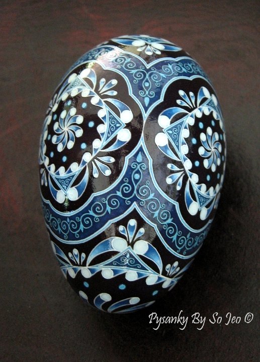 Blue Circles Ukrainian Easter Egg Pysanky By So Jeo